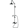 Kingston Brass Kingston Ceramic Disc Shower System with Shower Head, Hand Shower, Shower Arm, Hose, and Valve Trim Matte Black