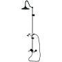 Kingston Brass Kingston Ceramic Disc Shower System with Shower Head, Hand Shower, Shower Arm, Hose, and Valve Trim Matte Black