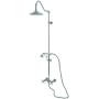 Kingston Brass Kingston Ceramic Disc Shower System with Shower Head, Hand Shower, Shower Arm, Hose, and Valve Trim Polished Chrome