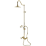 Kingston Brass Kingston Ceramic Disc Shower System with Shower Head, Hand Shower, Shower Arm, Hose, and Valve Trim Polished Brass