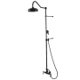 Kingston Brass Vintage Ceramic Disc Retrofit Shower System with Shower Head, Hand Shower, Shower Arm, and Hose Matte Black