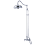 Kingston Brass Vintage Ceramic Disc Retrofit Shower System with Shower Head, Hand Shower, Shower Arm, and Hose Polished Chrome