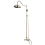Kingston Brass Vintage Ceramic Disc Retrofit Shower System with Shower Head, Hand Shower, Shower Arm, and Hose Brushed Nickel
