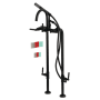 Kingston Brass Concord Floor Mounted Tub Filler with Built-In Diverter – Includes Hand Shower Matte Black