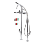 Kingston Brass Concord Floor Mounted Tub Filler with Built-In Diverter – Includes Hand Shower Polished Chrome