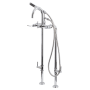 Kingston Brass Concord Floor Mounted Tub Filler with Built-In Diverter – Includes Hand Shower Polished Chrome