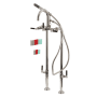 Kingston Brass Concord Floor Mounted Tub Filler with Built-In Diverter – Includes Hand Shower Polished Nickel