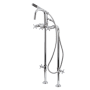 Kingston Brass Concord Floor Mounted Tub Filler with Built-In Diverter – Includes Hand Shower Polished Chrome