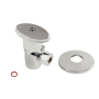 Kingston Brass Quarter Turn Water Supply Stop Valve with Ceramic Disc, Flange, and Knob Handle Polished Chrome