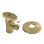 Kingston Brass Quarter Turn Water Supply Stop Valve with Ceramic Disc, Flange, and Knob Handle Brushed Brass