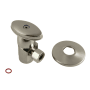 Kingston Brass Quarter Turn Water Supply Stop Valve with Ceramic Disc, Flange, and Knob Handle Brushed Nickel