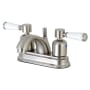Kingston Brass Paris 1.2 GPM Centerset Bathroom Faucet with Pop-Up Drain Assembly Brushed Nickel