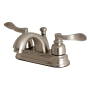 Kingston Brass Nuwave French 1.2 GPM Centerset Bathroom Faucet with Pop-Up Drain Assembly Brushed Nickel