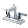 Kingston Brass NuvoFusion 1.2 GPM Centerset Bathroom Faucet with Pop-Up Drain Assembly Polished Chrome