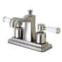 Kingston Brass Paris 1.2 GPM Centerset Bathroom Faucet with Pop-Up Drain Assembly Brushed Nickel