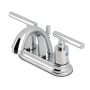 Kingston Brass Manhattan 1.2 GPM Centerset Bathroom Faucet with Pop-Up Drain Assembly Polished Chrome