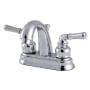 Kingston Brass Naples 1.2 GPM Centerset Bathroom Faucet with Pop-Up Drain Assembly Polished Chrome