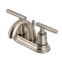 Kingston Brass Manhattan 1.2 GPM Centerset Bathroom Faucet with Pop-Up Drain Assembly Brushed Nickel