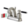 Kingston Brass Kaiser 1.2 GPM Centerset Bathroom Faucet with Pop-Up Drain Assembly Brushed Nickel