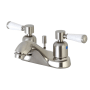 Kingston Brass Paris 1.2 GPM Centerset Bathroom Faucet with Pop-Up Drain Assembly Brushed Nickel