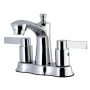 Kingston Brass NuvoFusion 1.2 GPM Centerset Bathroom Faucet with Pop-Up Drain Assembly Polished Chrome