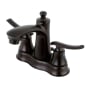 Kingston Brass Jamestown 1.2 GPM Centerset Bathroom Faucet with Pop-Up Drain Assembly Oil Rubbed Bronze
