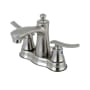Kingston Brass Jamestown 1.2 GPM Centerset Bathroom Faucet with Pop-Up Drain Assembly Brushed Nickel