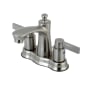 Kingston Brass NuvoFusion 1.2 GPM Centerset Bathroom Faucet with Pop-Up Drain Assembly Brushed Nickel