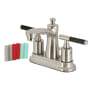 Kingston Brass Kaiser 1.2 GPM Centerset Bathroom Faucet with Pop-Up Drain Assembly Brushed Nickel
