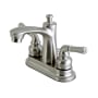 Kingston Brass Naples 1.2 GPM Centerset Bathroom Faucet with Pop-Up Drain Assembly Brushed Nickel