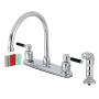 Kingston Brass Kaiser 1.8 GPM Standard Kitchen Faucet - Includes Side Spray Polished Chrome