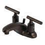 Kingston Brass Manhattan 1.2 GPM Centerset Bathroom Faucet with Pop-Up Drain Assembly Oil Rubbed Bronze