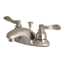 Kingston Brass Nuwave French 1.2 GPM Centerset Bathroom Faucet with Pop-Up Drain Assembly Brushed Nickel