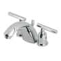 Kingston Brass Manhattan 1.2 GPM Widespread Bathroom Faucet with Pop-Up Drain Assembly Polished Chrome