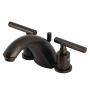 Kingston Brass Manhattan 1.2 GPM Widespread Bathroom Faucet with Pop-Up Drain Assembly Oil Rubbed Bronze