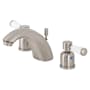 Kingston Brass Paris 1.2 GPM Widespread Bathroom Faucet with Pop-Up Drain Assembly Brushed Nickel
