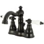 Kingston Brass American Patriot 1.2 GPM Centerset Bathroom Faucet with Pop-Up Drain Assembly Matte Black
