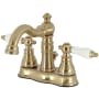 Kingston Brass American Patriot 1.2 GPM Centerset Bathroom Faucet with Pop-Up Drain Assembly Brushed Brass