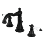 Kingston Brass American Patriot 1.2 GPM Widespread Bathroom Faucet with Pop-Up Drain Assembly Matte Black