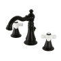 Kingston Brass American Classic 1.2 GPM Widespread Bathroom Faucet with Pop-Up Drain Assembly Matte Black