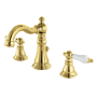 Kingston Brass American Patriot 1.2 GPM Widespread Bathroom Faucet with Pop-Up Drain Assembly Polished Brass