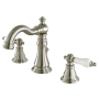 Kingston Brass American Patriot 1.2 GPM Widespread Bathroom Faucet with Pop-Up Drain Assembly Brushed Nickel