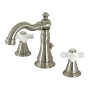 Kingston Brass American Classic 1.2 GPM Widespread Bathroom Faucet with Pop-Up Drain Assembly Brushed Nickel