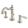Kingston Brass American Patriot 1.2 GPM Widespread Bathroom Faucet with Pop-Up Drain Assembly Polished Nickel