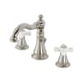 Kingston Brass American Classic 1.2 GPM Widespread Bathroom Faucet with Pop-Up Drain Assembly Polished Nickel