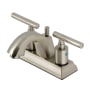 Kingston Brass Manhattan 1.2 GPM Centerset Bathroom Faucet with Pop-Up Drain Assembly Brushed Nickel