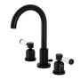 Kingston Brass Paris 1.2 GPM Widespread Bathroom Faucet with Pop-Up Drain Assembly Matte Black