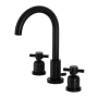 Kingston Brass Concord 1.2 GPM Widespread Bathroom Faucet with Pop-Up Drain Assembly Matte Black
