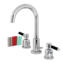 Kingston Brass Kaiser 1.2 GPM Widespread Bathroom Faucet with Pop-Up Drain Assembly Polished Chrome