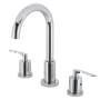 Kingston Brass Serena 1.2 GPM Deck Mounted Widespread Bathroom Faucet with Pop-Up Drain Assembly Polished Chrome